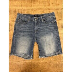 Lucky Brand The‎ Bermuda Jean Shorts Women's Size 6/28 Denim Raw Hem Stretch